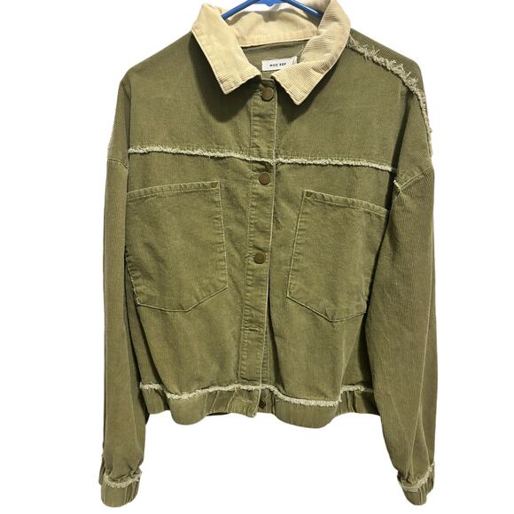 Mod Ref Corduroy Jacket Olive Green Cream Size Large  Workwear Utility - Picture 1 of 8